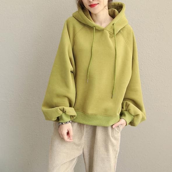 2019 Cute Yellow And Purple Brushed Hoodie Fleece For Women dylinoshop