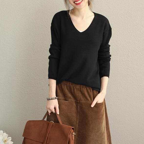 2018 New Simple Loose Base Sweater Women Casual Knitwear dylinoshop