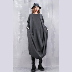 2019 gray dresses plus size o neck gown fine Cinched side open kaftans dylinoshop