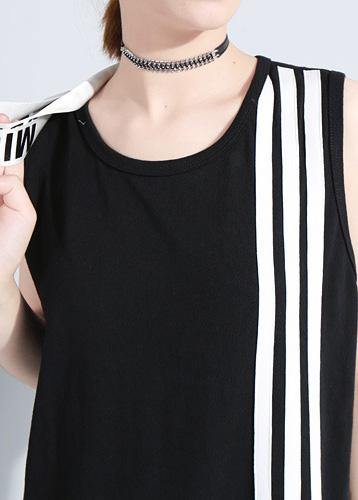 2019 black fashion cotton linen sleeveless tops casual jumpsuit pants dylinoshop