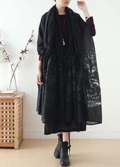 2019 new original design cotton drawstring shawl heavy work lace cloak coat dylinoshop