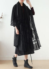 2019 new original design cotton drawstring shawl heavy work lace cloak coat dylinoshop