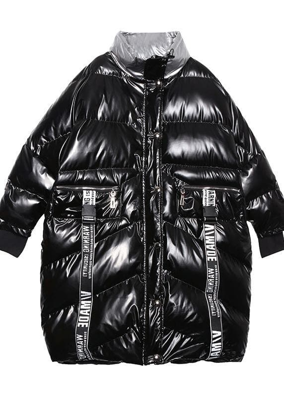 2019 plus size down jacket high neck winter coats black patchwork women parka dylinoshop