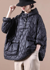 2021 Loose Fitting Winter Puffer Jacket Hooded Black Down Coat-(Clearance, LImited Stock) dylinoshop