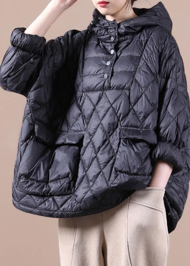 2021 Loose Fitting Winter Puffer Jacket Hooded Black Down Coat-(Clearance, LImited Stock) dylinoshop