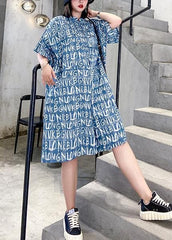 2021 new jumpsuit summer thin high waist blue Letter printed wide-leg jumpsuit shorts dylinoshop