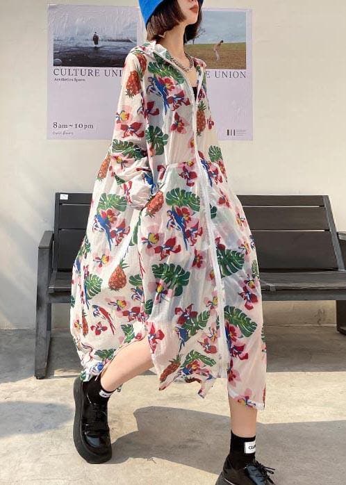 2021 New Summer Long Fashion Print Loose Sunscreen Clothing dylinoshop