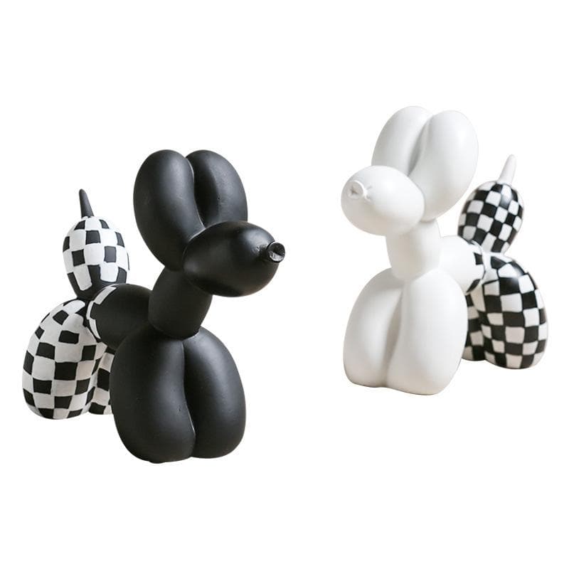 Checkered Balloon Dog Sculpture dylinoshop