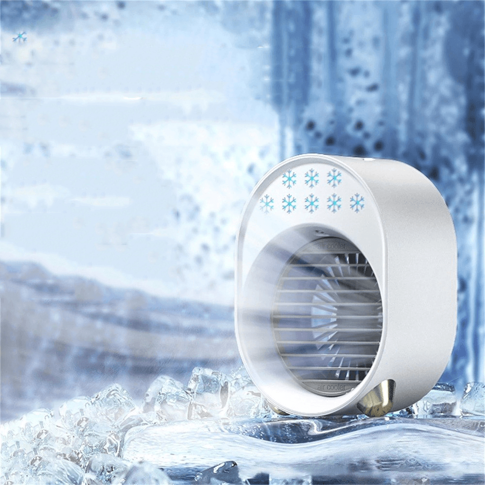 Mini Air Conditioner Portable USB Fan Air Cooler Humidifier 3 Speed Adjustable 6 Color Light Conditioning Purifier Trendha