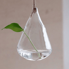 Hanging Water Drop Shaped Glass Hydroponics Flower Vase Home Garden Wedding Party Decoration dylinoshop