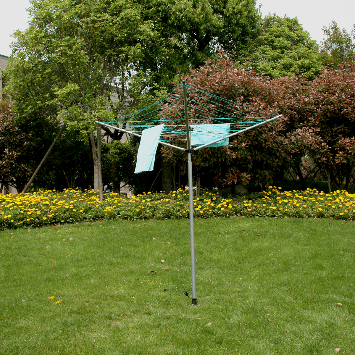 85FT-98FT Collapsible 3-Arm Outdoor Umbrella Drying Rack Clothes Hanging Airer Trendha