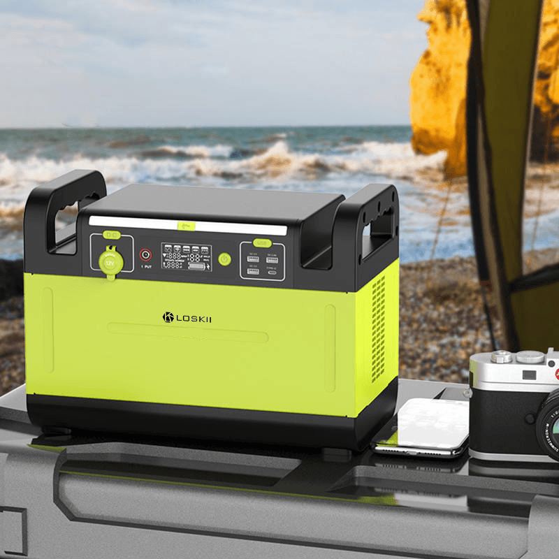 Loskii LK-PS63 Portable Outdoor Power Station Battery Generator 1210Wh Camping Solar Generator Emergency Energy Supply LED Display for Outdoor Camping Trendha