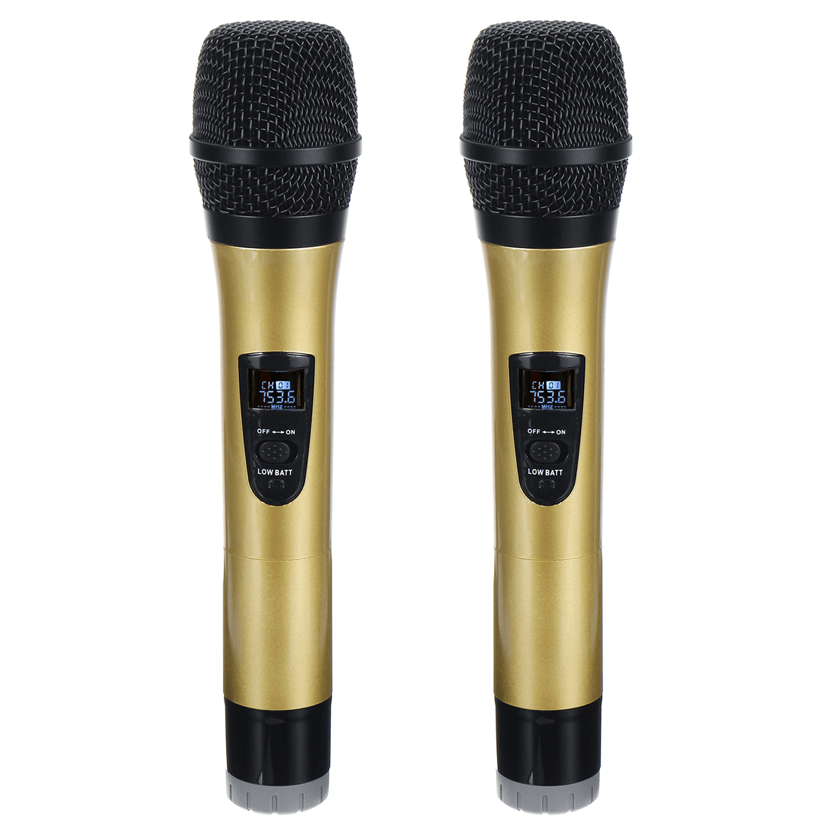 Professional UHF Double Wireless Handheld Karaoke Microphone with 3.5Mm Receiver Trendha