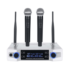 Professional UHF Wireless Microphone System 2 Channel 2 Cordless Handheld Mic Kraoke Speech Party Supplies Cardioid Microphone Trendha