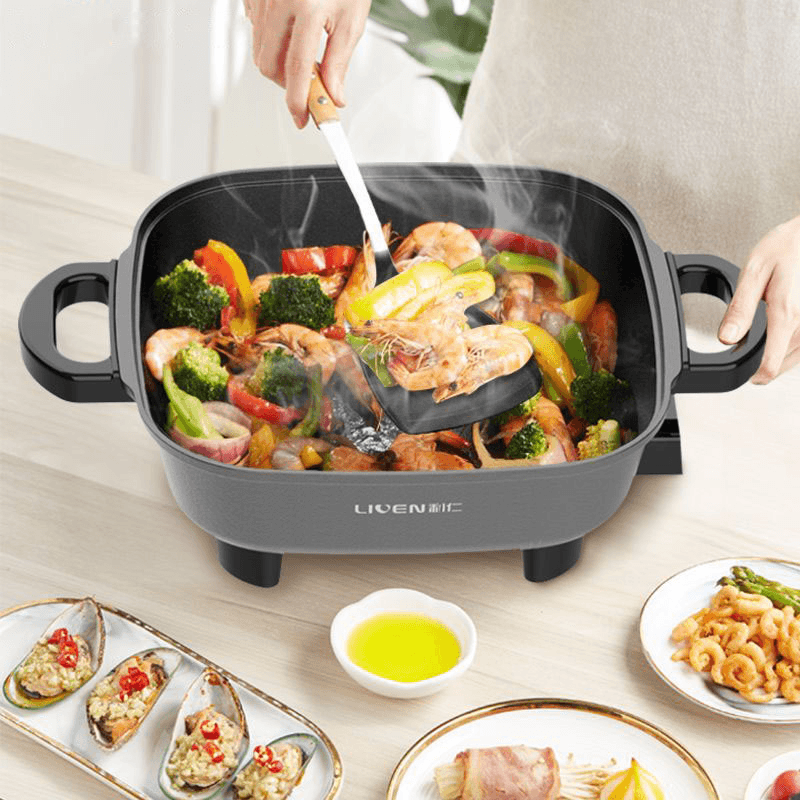 Liven DHG-558 Eletric Skillet 5.5L 1800W 5Gear Knob Control Hot Pot Non-Stick Pot from Ecological Chain Trendha