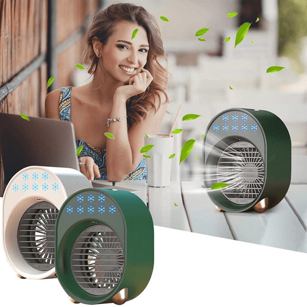 Mini Air Conditioner Portable USB Fan Air Cooler Humidifier 3 Speed Adjustable 6 Color Light Conditioning Purifier Trendha