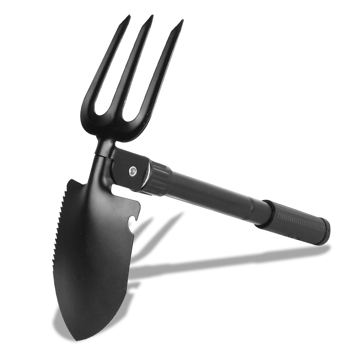 Stainless Steel Folding Camping Shovel Rake Spade with Bottle Opener Compass for Outdoor Camping Survival dylinoshop