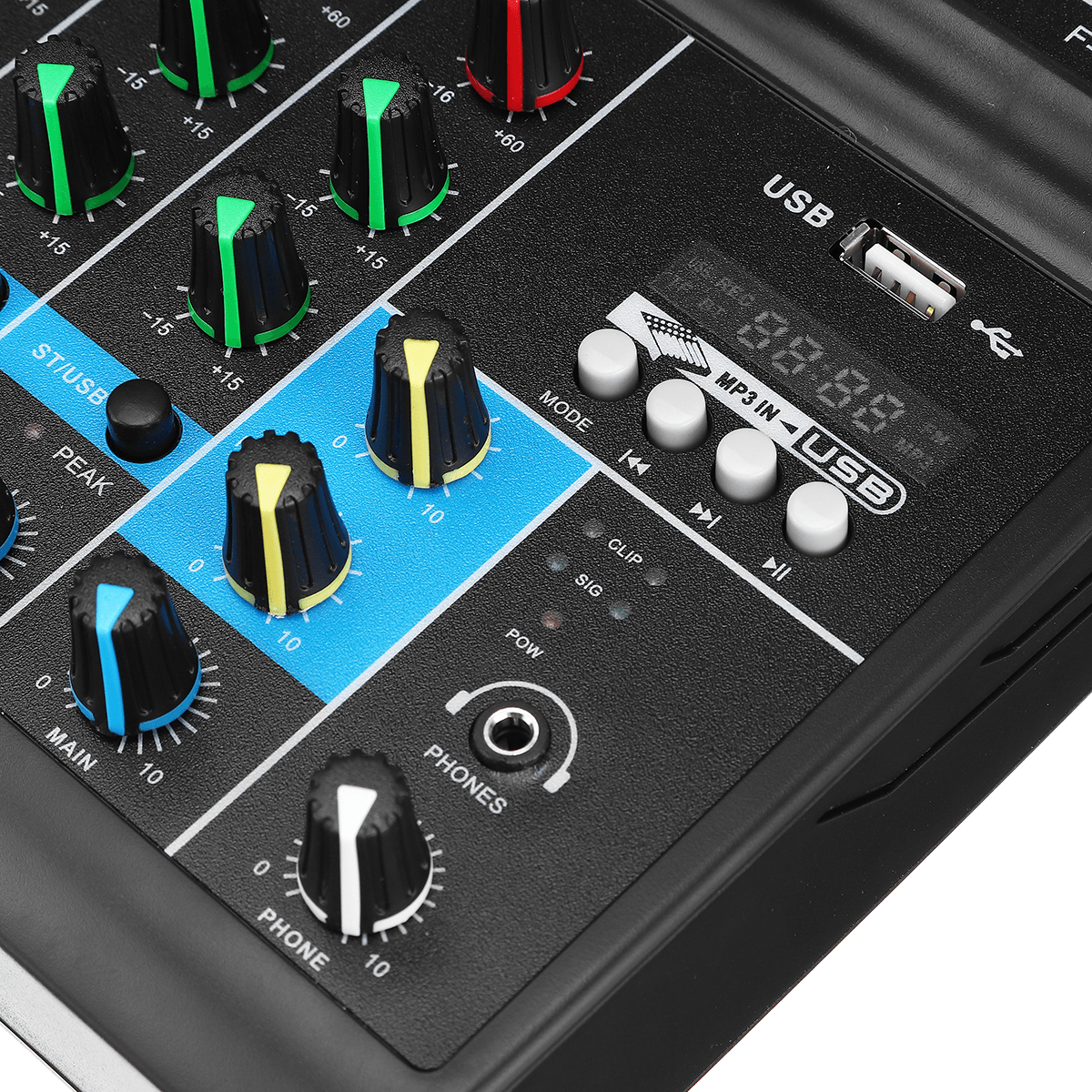 4 Channel Audio Mixer Bluetooth USB Mixing Console Professional Stage Power Amplifier Trendha