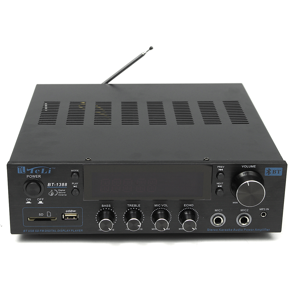 TELI BT-1388 Hifi Bluetooth Power Amplifier Stereo Audio Karaoke FM Receiver USB SD Trendha