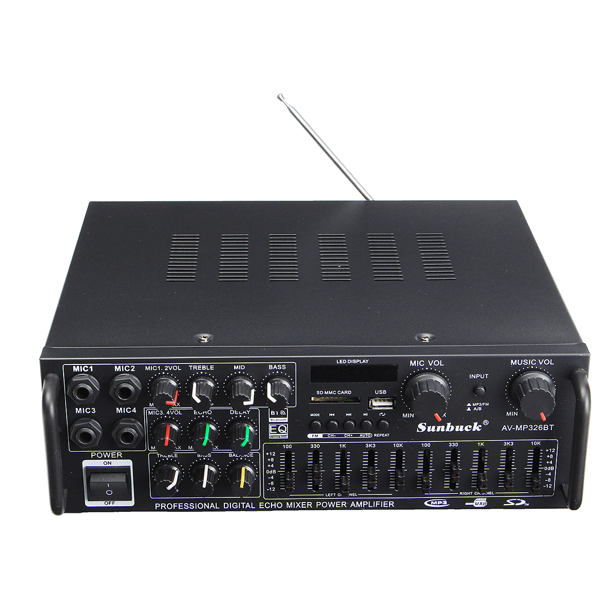 Bluetooth Amplificatore Stereo 2 Channel Hifi Audio Power Telecomando USB SD Amplifier 220V EU Plug Trendha