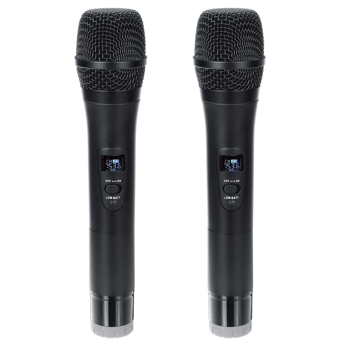 Professional UHF Double Wireless Handheld Karaoke Microphone with 3.5Mm Receiver Trendha