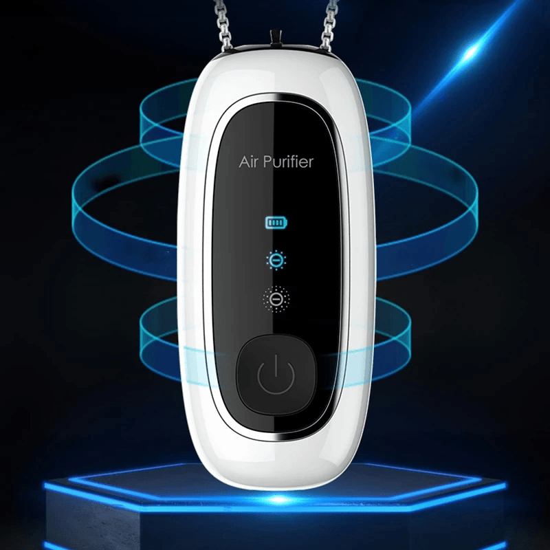 USB Portable Wearable Air Purifier Necklace Mini Portable Air Freshener Ionizer Negative Ion Generator Black Air Purifier - No Radiation for Adults Kids Trendha