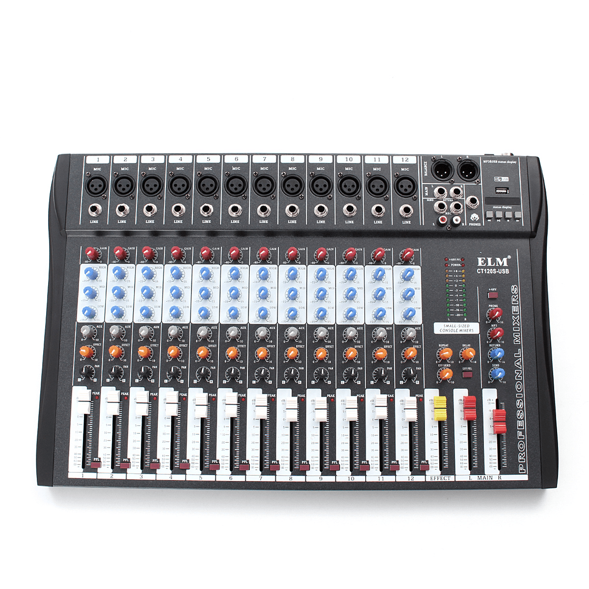 EL M CT-120S 12 Channel Professional Live Studio Audio Mixer Power USB Mixing Console Trendha