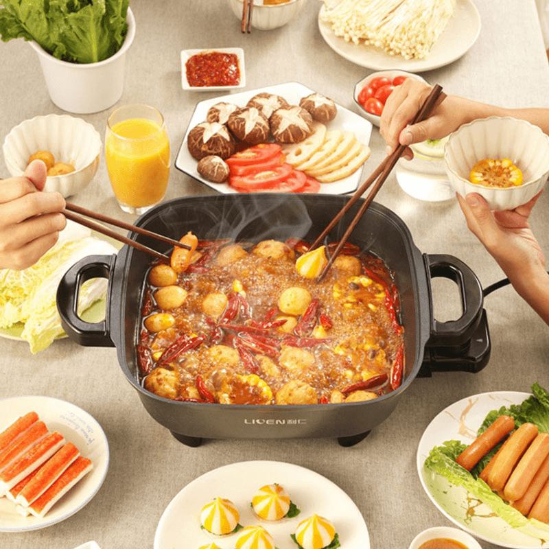 Liven DHG-558 Eletric Skillet 5.5L 1800W 5Gear Knob Control Hot Pot Non-Stick Pot from Ecological Chain Trendha