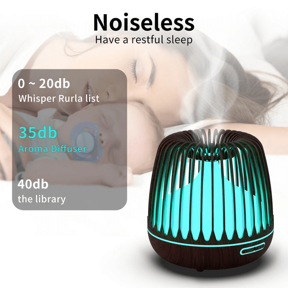 500Ml Aroma Diffuser Ultrasonic Humidifier with Colorful Night Light Bluetooth Speaker Remote Control Tming Low Noise for Home Office Trendha