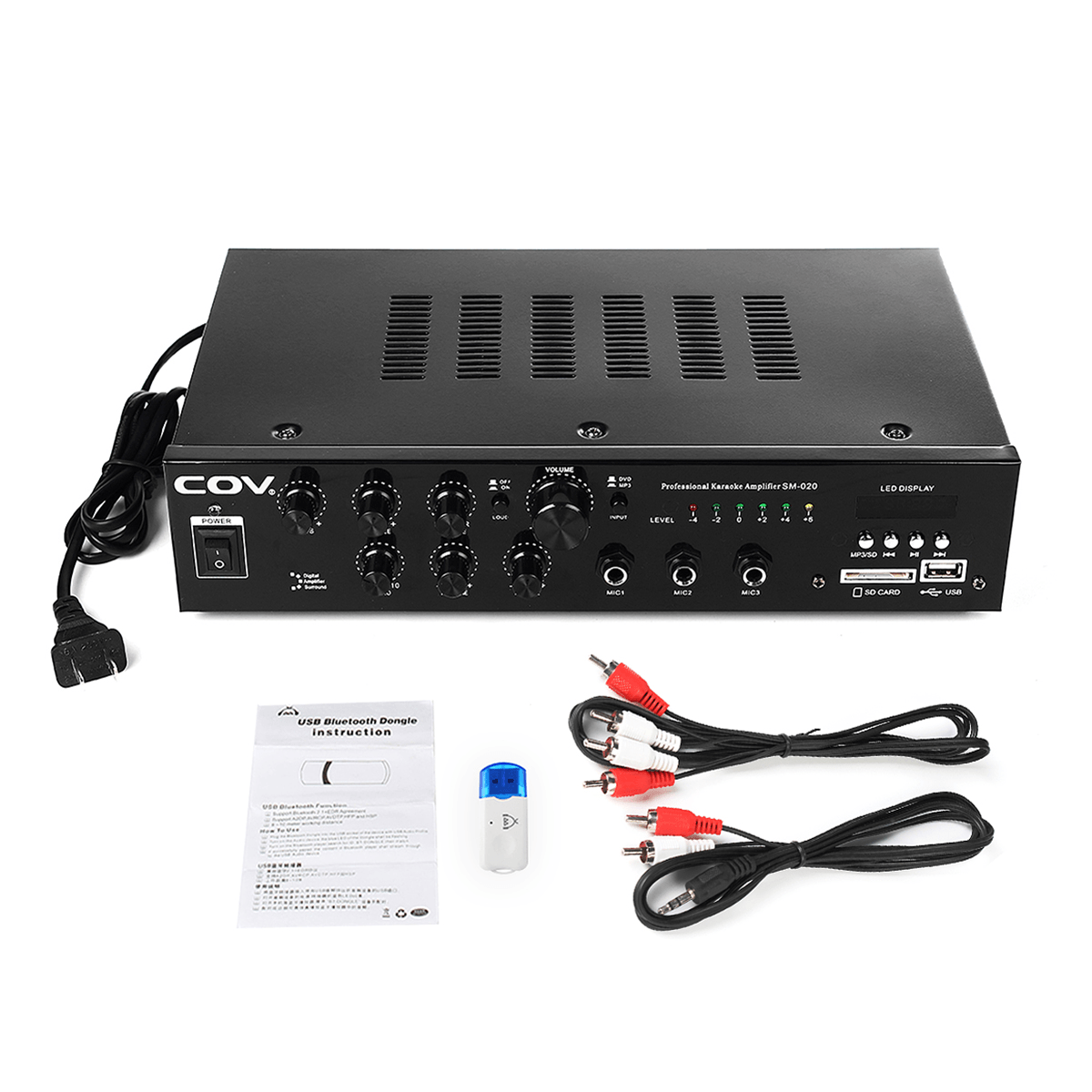 COV 2X150W Bluetooth 4.0 Bass HIFI Professional Amplifier Support Microphone USB Memory Card Trendha