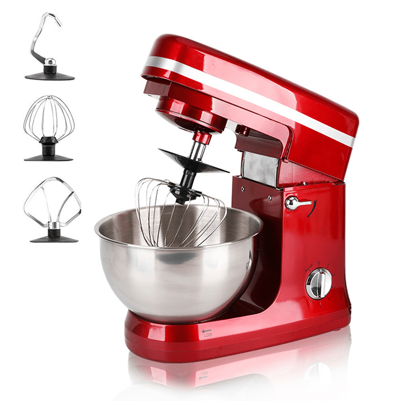 1000W 5L Multifunctional Electric Food Stand Blender Mixer Kneading Dough Machine 6 Speed Tilt-Head Stainless Steel Table Egg Beater dylinoshop