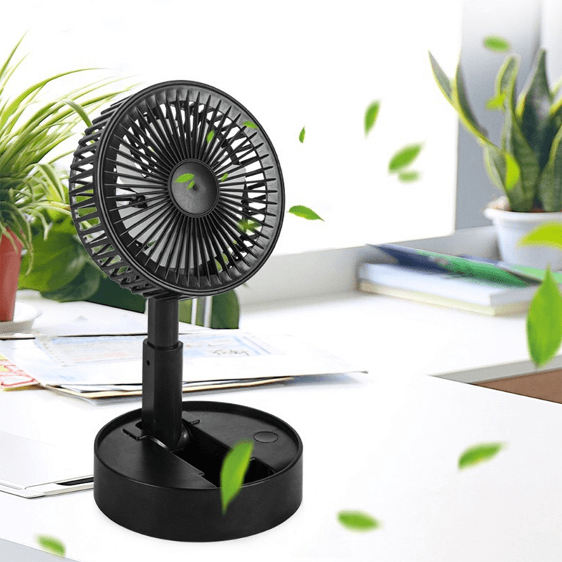 USB Rechargeable Handheld Fan 180 ° Flip Portable Desktop Office Fan Folding Retractable Fan Outdoor Mini Fan Trendha