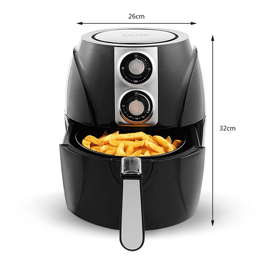 SALTER Air Fryer Household Circulation Fume Free Non-Stick Frying Pan Intelligent Mobile-Uk-Black Trendha