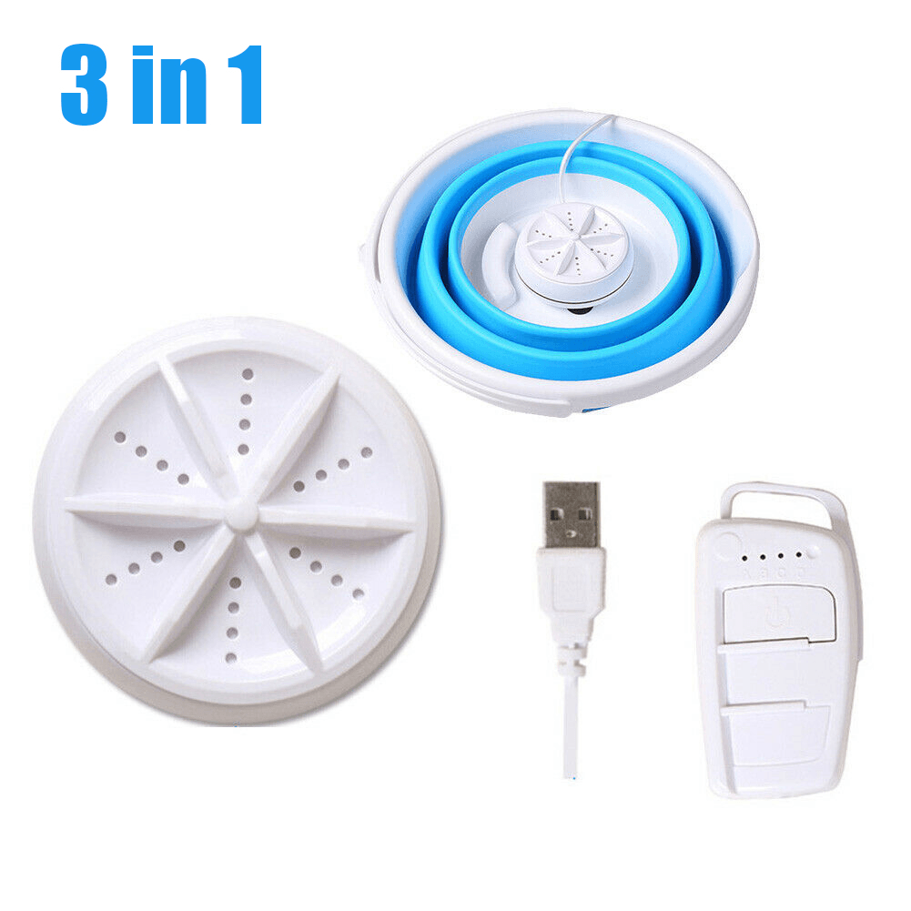 Portable Mini Turbine Clothes Washing Machine Compact Foldable Ultrasonic Washer USB Powered for Travel Home Camping Apartments Dorms RV Business Trendha