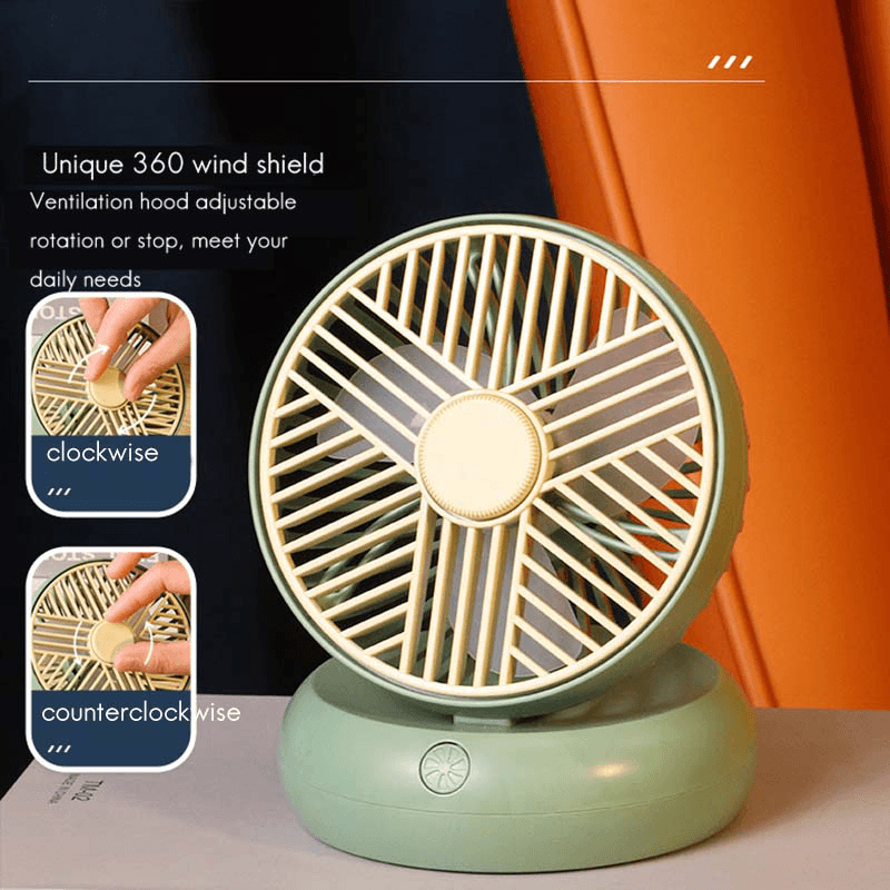 Portable Mini Desktop Fan Adjustable Angle USB Air Cooler 2 Gears Wind Speed for Outdoor Home Office Trendha