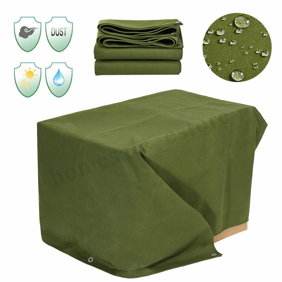 6X8Ft Heavy Duty Car Cover Canvas Tarp Tarpaulin Waterproof Dustproof Outdoor Cover dylinoshop