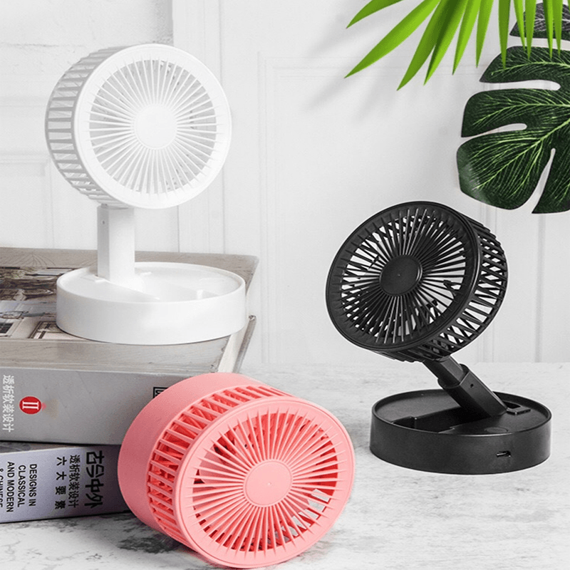 USB Rechargeable Handheld Fan 180 ° Flip Portable Desktop Office Fan Folding Retractable Fan Outdoor Mini Fan Trendha