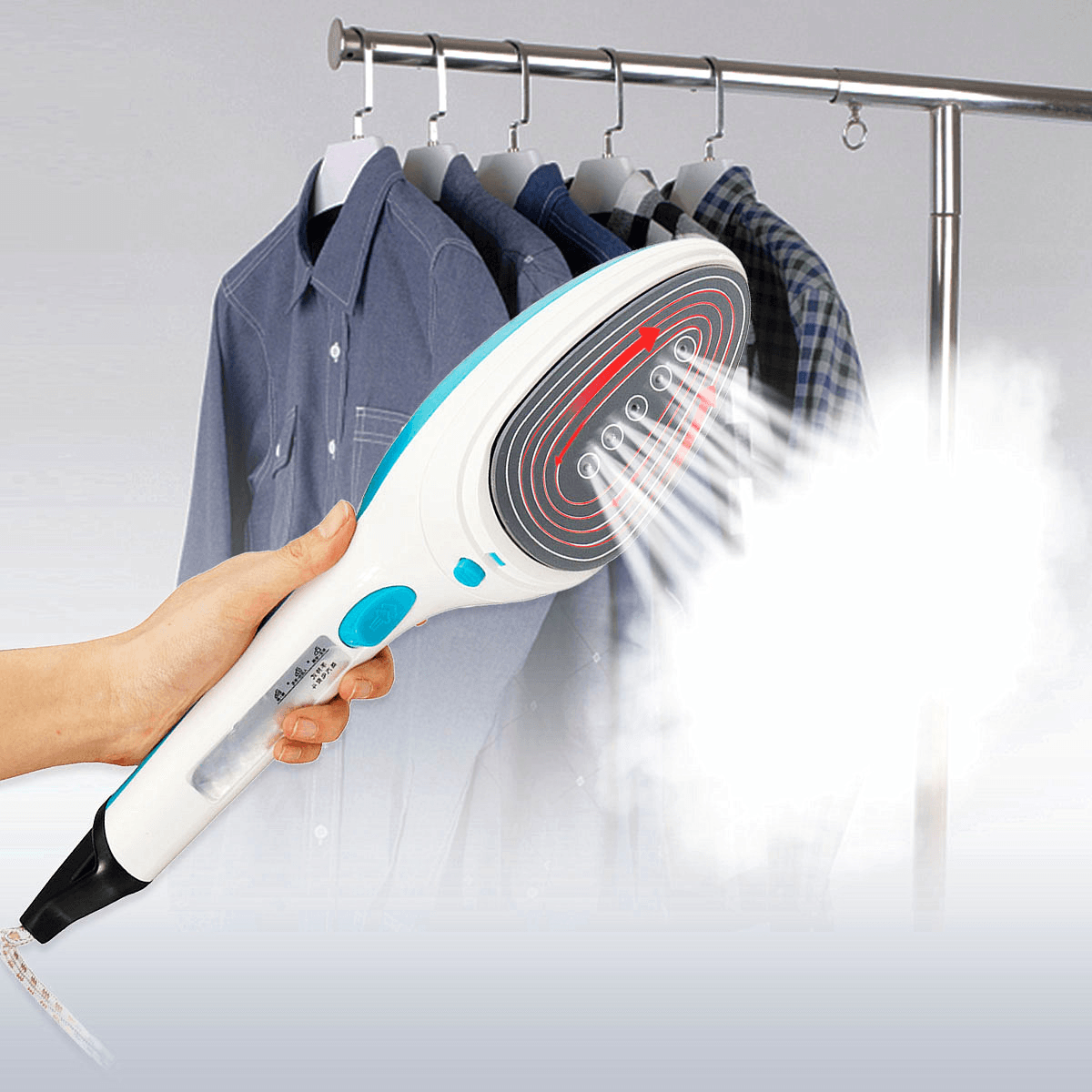 2 in 1 Flat Hanging Handheld Steam Iron Eletric Mini Iron 220V 1000W High Temperature Sterilization Visible Water Tank 3 Speed dylinoshop