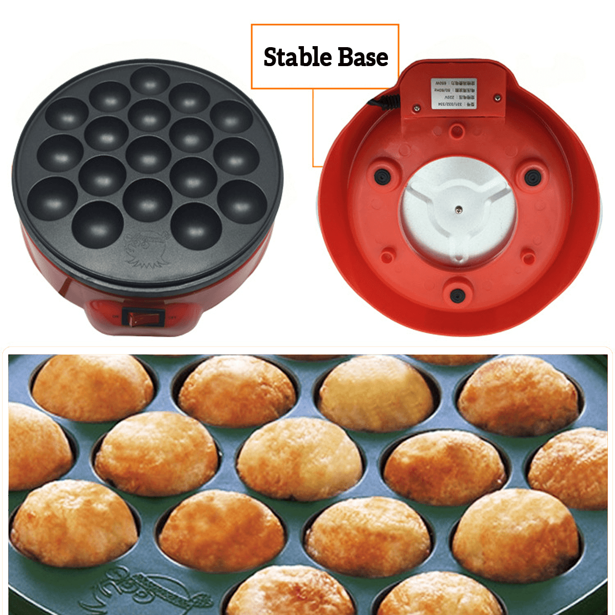 18 Holes Takoyaki Grill Pan Cooking Plate Stove Machine Octopus 650W 220V Kitchen Cooking Machine dylinoshop