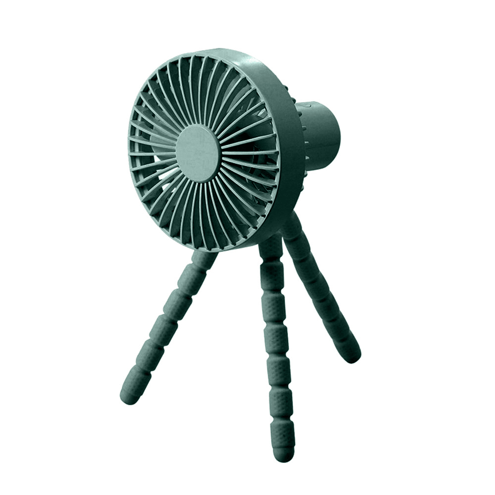 Mini Tripod Stroller Fan Desktop Clip Fan Mobile Phone Holder 3 Gear Wind Speed USB Air Cooler 1800Mah Battery for Outdoor Desk Stroller Car Rides Trendha