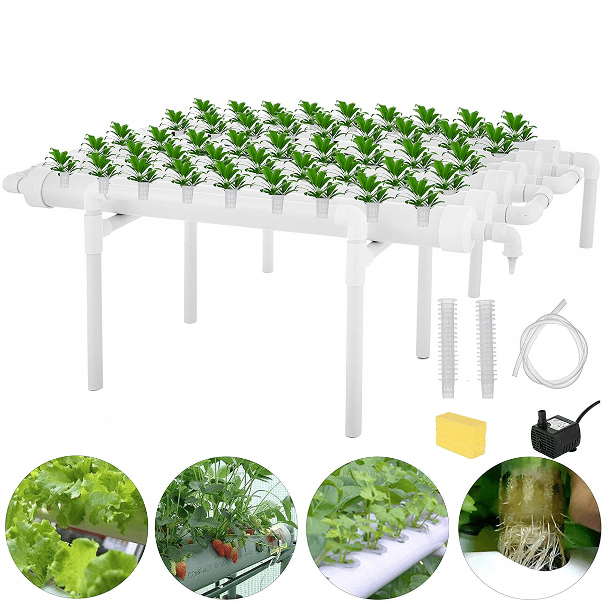 110-220V 54 Holes Hydroponic Piping Site Grow Kit Deep Water Culture Planting Box Gardening System Nursery Pot Hydroponic Rack dylinoshop