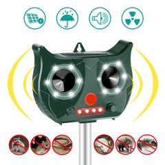 [Basic Version]Portable Solar Battery Powered Ultrasonic Outdoor Pest and Animal Repeller Rat Repeller Get All Animal Invaders Friendly dylinoshop