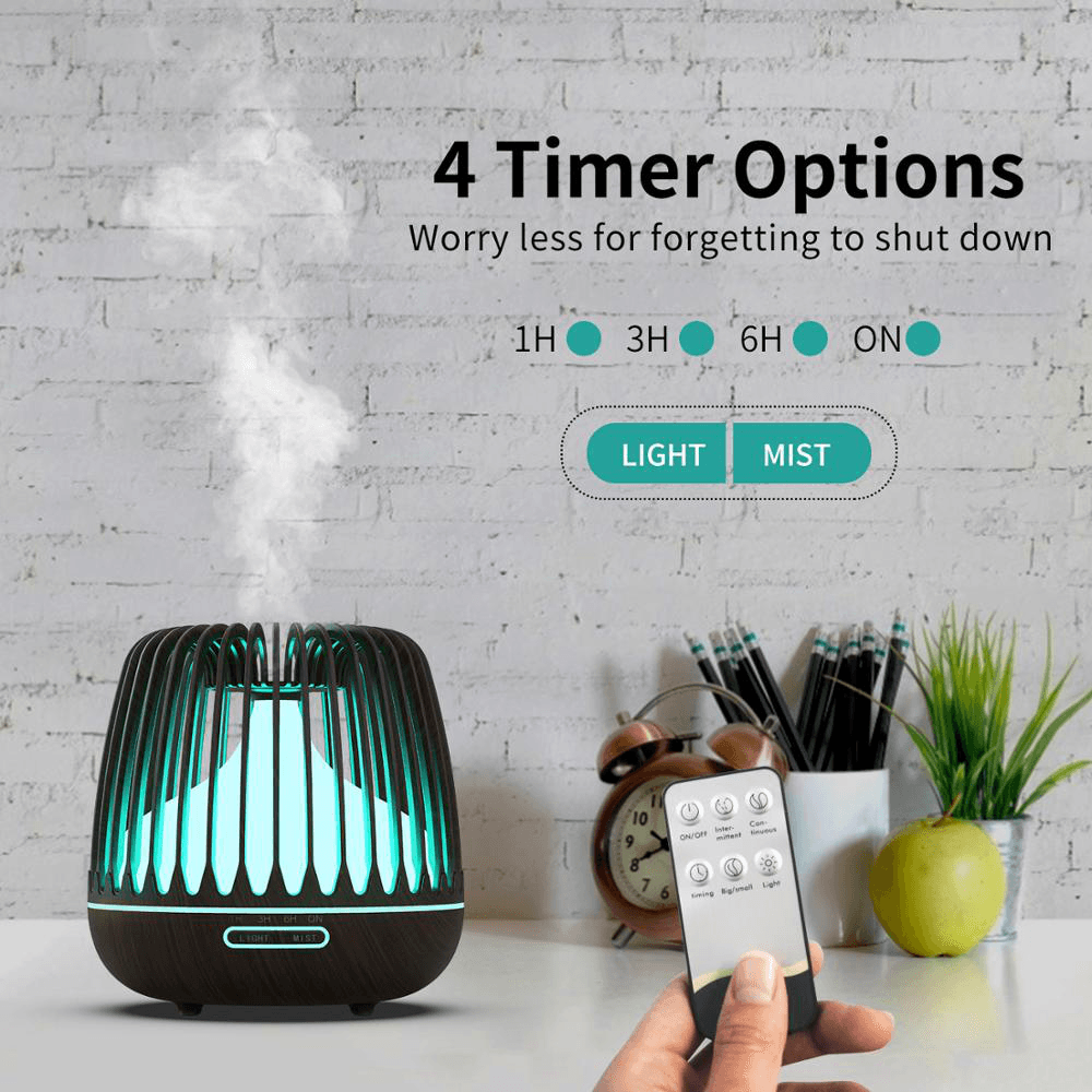 500Ml Aroma Diffuser Ultrasonic Humidifier with Colorful Night Light Bluetooth Speaker Remote Control Tming Low Noise for Home Office Trendha