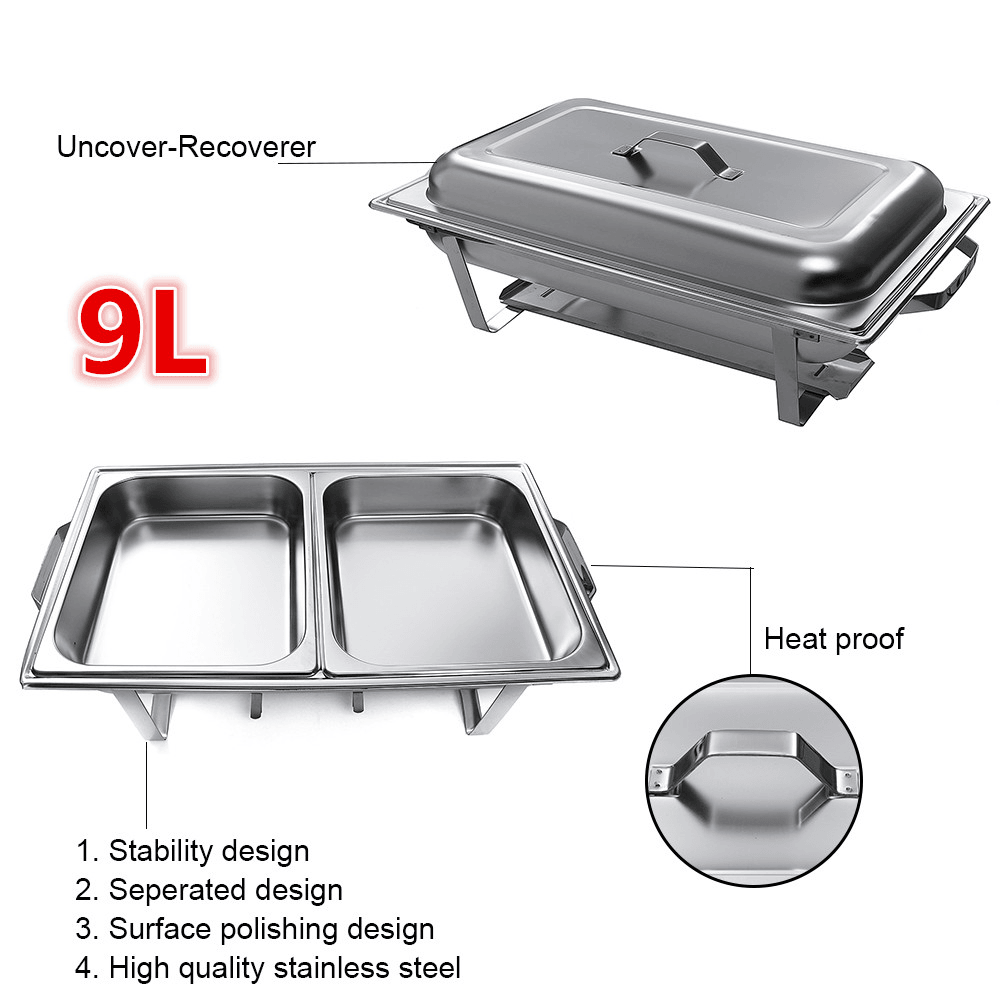 9L a Set Buffet Stove of Two Plates Variable Heat Control Food Warmer Storage Decor Decorations for Wedding Party Canteen dylinoshop