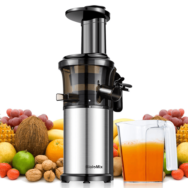 Biolomix BJ200 200W 40RPM Stainless Steel Masticating Slow Auger Juicer Machine Fruit and Vegetable Squeezer Press Juice Maker Trendha