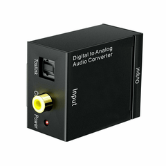 Digital Optical Coax to Analog RCA L/R Audio Converter Adapter with Fiber Cable Trendha