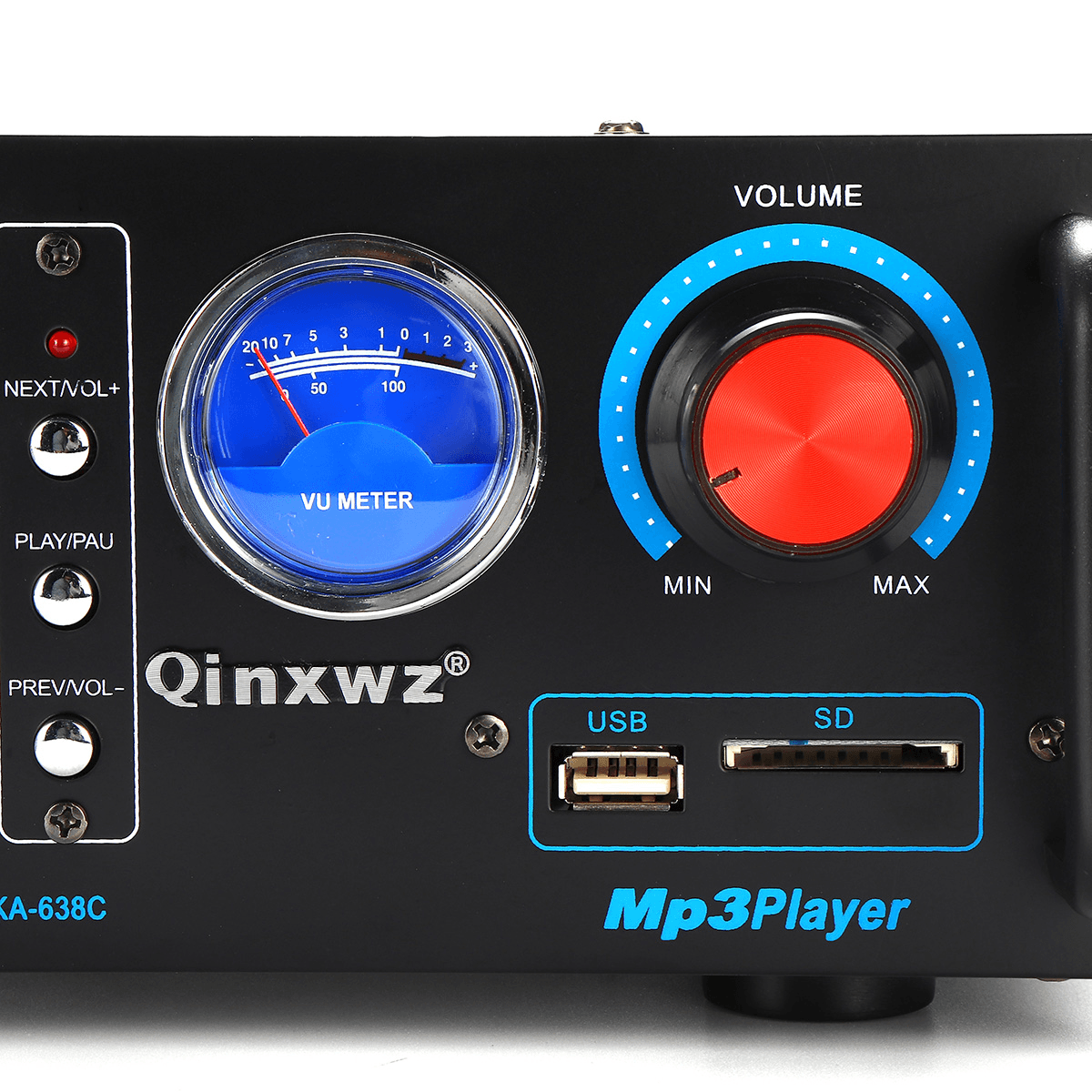 Qinxwz KA-638C 2CH 80W UV Meter Amplifier Karaoke Mixer Support Memory Card USB Microphone Trendha