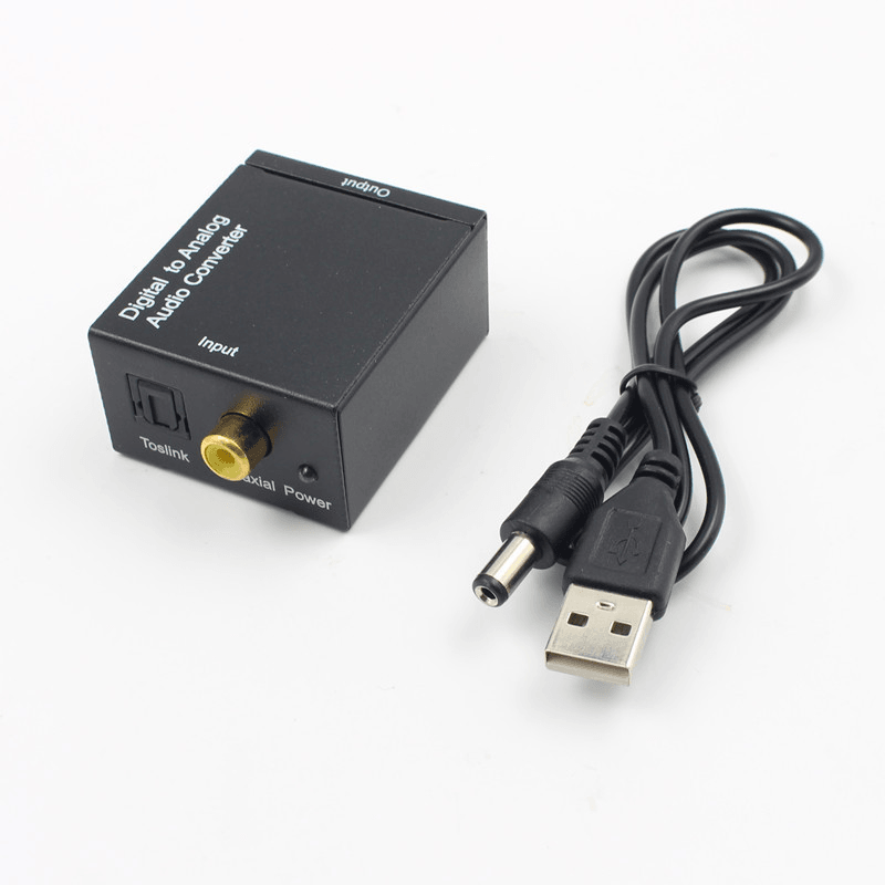 Digital Optical Coax to Analog RCA L/R Audio Converter Adapter with Fiber Cable Trendha