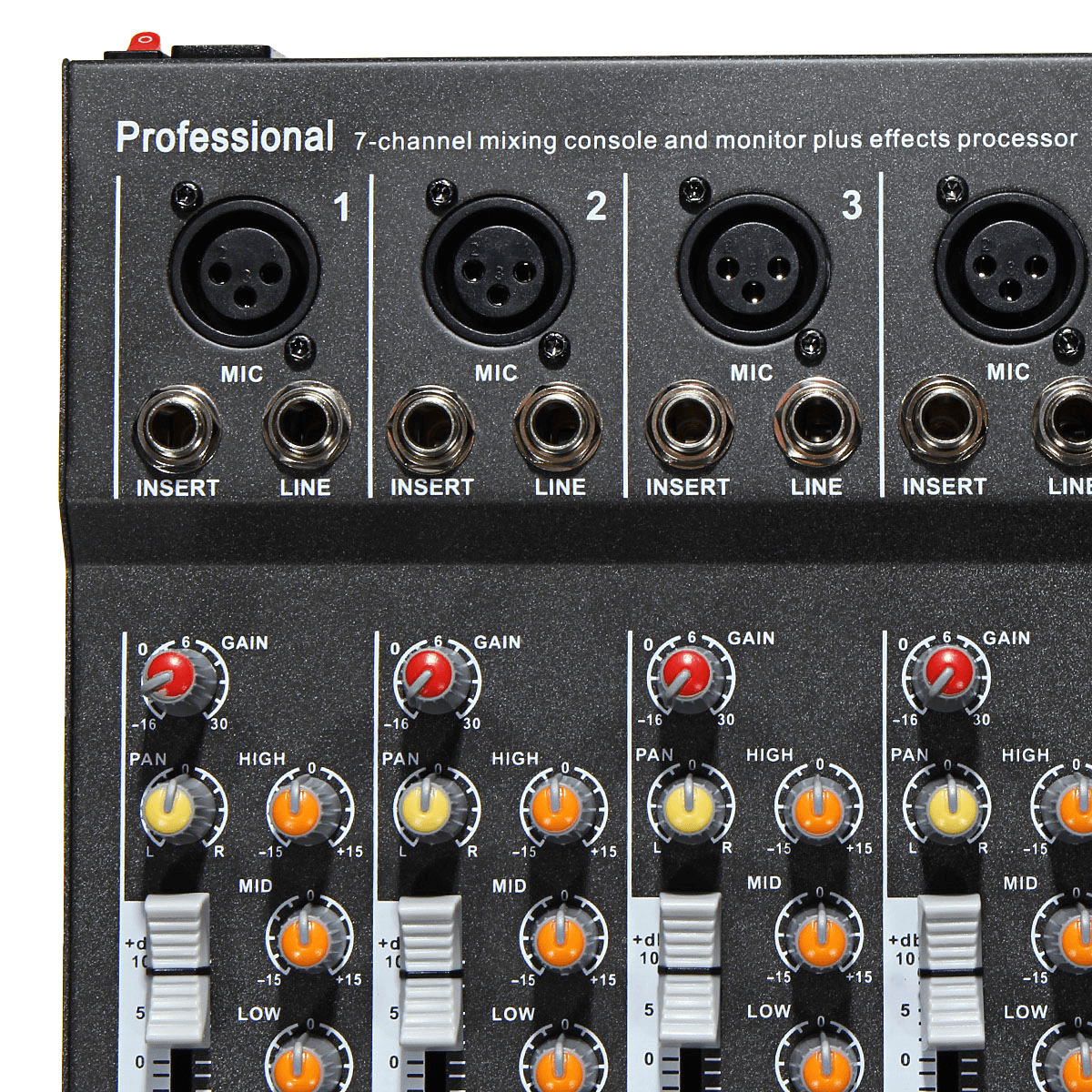 EL Mportable 7 Channel Professional Live Studio Audio Mixer USB Mixing Console KTV DJ Karaoke Trendha