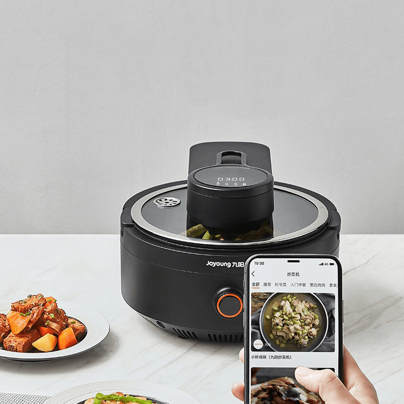 Joyoung CJ-A8 Smart Cooking Machine 1600W 220V APP Remote Control Automatic Stir Fry Lampblack-Free for Kitchen Trendha